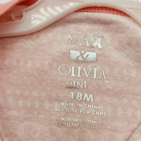 Max & Olivia Mini Baby Girl Zipper Sleeper with Plush Toy Pink - Picture 9 of 10